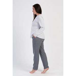 Women'sJacquard Interlock <b>Plus</b> <b>Size</b> XXL Pajama Set Boat Neck Off-Shoulder <b>Long</b> Sleeve Oval <b>Skirt</b> with Pockets - Product Image 3