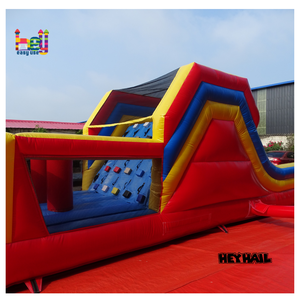 Parcours d'obstacles gonflable pour enfants avec toboggan, tunnel, mur d'escalade, jeu sportif pour fête de jardin - Product Image 4