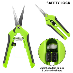 DIY Grade <b>Plastic</b> Handles Anti-Slip Grip Straight <b>Edge</b> Pruning Shears Hand-held Fruit Picking Scissors for Tree Care - Product Image 5