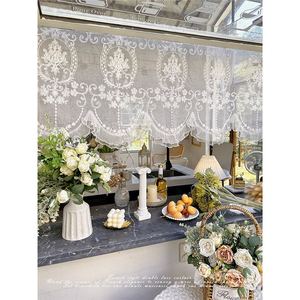 Cortina de puerta estilo francés con encaje floral bordado, cortina semitransparente vintage para ventana de dormitorio, estilo europeo - Product Image 6