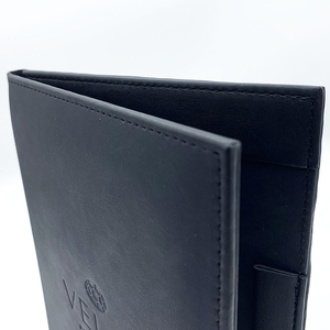 Porte-menu en cuir PU noir format A4 avec porte-stylo pour restaurant - Product Image 5