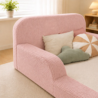 Lit pour tout-petit OEM ODM sans structure en bois, construction en mousse hautement élastique, tissu en velours côtelé, confortable, durable, pare-chocs de sécurité
