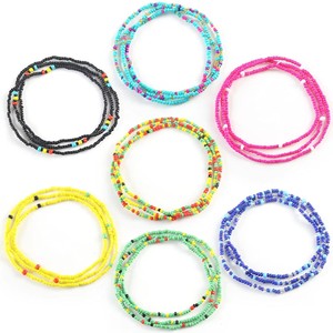 Ensemble de perles de taille bohème faites à la main pour femmes bijoux de corps en diamant de grande taille avec chaîne de ventre non extensible - Product Image 1