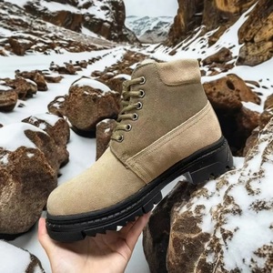 Bottes de neige pour hommes, chaudes, antidérapantes, à bout rond, mi-hautes, pour l'extérieur, couleur marron, sélection de tailles - Product Image 5