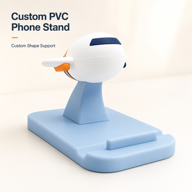Factory Direct Custom Slogan Soft Rubber PVC Cartoon Phone Holder Desktop Mobile Phone Stand for Business Office Giveaways