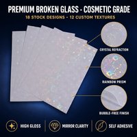 Rouleau de film laser froid 30 microns BOPP auto-adhésif motif verre brisé arc-en-ciel pour emballage de boîtes cadeaux cosmétiques en gros