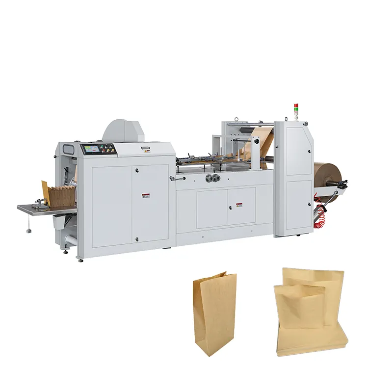 Kağıt torba üretim hattı yapmak için otomatik LMD-400 yüksek hızlı Kraft kağıt çanta yapma makinesi