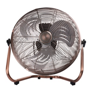Ventilateur de sol en laiton de 14 pouces avec design rétro, 3 vitesses, fonctionnement silencieux, gain de place pour usage domestique et hôtelier - Product Image 2