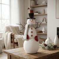 Figura de Muñeco de Nieve Navideño de Tela con Gorro de Doble Capa, Compra al por Mayor, Decoración Navideña