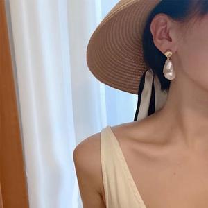 S925 Silver Ear Studs DIY Pearl Accessories Empty Support Shell with 10-15mm Round <b>Beads</b> 21319 <b>Flexible</b> Ear Studs - Product Image 4