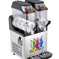 Machine à slush électrique commerciale à 2 réservoirs en acier inoxydable, distributeur automatique de boissons glacées à 2 saveurs pour les fêtes et les hôtels