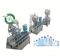 Ligne de remplissage linéaire séparée 12-12-1 pour bouteilles d'eau, système de remplissage de petites bouteilles PET 1500BPH pour conteneurs de 400ml à 2L