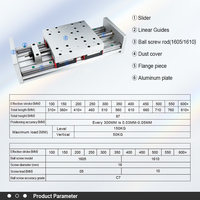 En stock en Polonia (UE) Mesa deslizante de movimiento lineal con rieles lineales HGR20 SFU 1605 1610 para motor Nema 23 34, Plataforma lineal para CNC