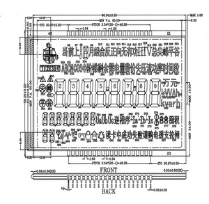จอแสดงผล htn LCD 1/4BIAS 1/8หน้าที่แสดงส่วนสำหรับมิเตอร์ไฟฟ้าสามช่องที่มีอุณหภูมิในการทำงาน40 ~ 85แบบกำหนดเอง - Product Image 6
