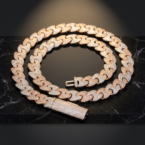 Collar de Cadena Cubana KIVORA'S con Incrustaciones de Moissanita, Chapado en Oro sobre Plata 925, Joyería Hip Hop para Hombre - Product Image 1