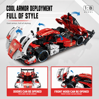 Ensemble de blocs de construction de voiture de course Technic GULY 10615 1:8, 3460 pièces, modèle de supercar, kit de montage DIY, briques de construction, jouet cadeau pour garçons et adultes