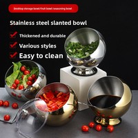 Bol à assaisonnement incliné en acier inoxydable 304 avec couvercle, récipient à sauce moderne pour cuisine de restaurant - Vente chaude