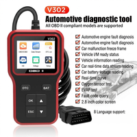 Lectores de Códigos de Automóviles OEM para Información del Vehículo, Listo para I/M, Gráficos en Tiempo Real, Prueba de Sensor de Oxígeno, Escáner OBD2 Automático V302 para Comerciantes