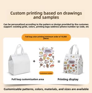 Durable Non-Woven Thermal <b>Lunch</b> Bag Large Capacity Waterproof Aluminum Foil Food Delivery Cool Bag for Picnic & Travel - Product Image 4