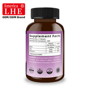 Fabricant de compléments alimentaires Shecome Biotine Zinc Sélénium pour la santé des cheveux, de la peau et des ongles, 400 comprimés de biotine, zinc et sélénium - Product Image 5