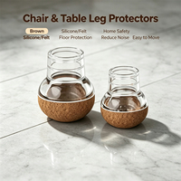 Protections transparentes pour pieds de chaises et de tables, en silicone et feutre, pour la sécurité à la maison et la protection des meubles