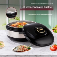 Moderner Edelstahl-Reiskochtopf mit Wärmespeicherfunktion, Quadratische Lunchbox mit Großer Kapazität und Griff