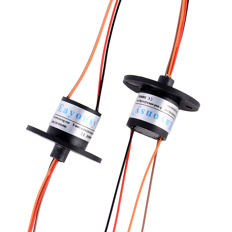 Mini Cap Hat Slip Ring with Flange 12.4MM Diameter 4 wires Max 240V Current 2A Micro Capsule Rotary Joint Continuous Rotating