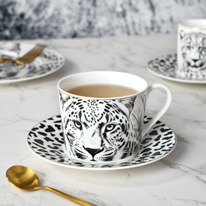 Nuove tazze di porcellana animale e Set di piatti da portata in ceramica con tigre leopardata della giraffa Zebra-per caffè e tè - Product Image 2