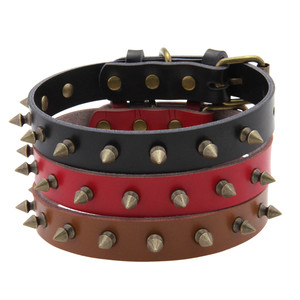 Collier pour chien en cuir clouté rétro, réglable, anti-morsure, pour petits et moyens chiens, chats, chiots, collier en cuir - Product Image 2