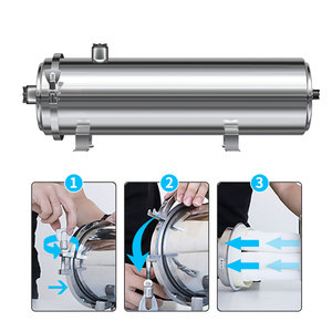 Système de filtration d'eau manuel pour toute la maison FS-4000K en acier inoxydable 304, autonettoyant, débit de 4000 L/h, manomètre, 0,01 <span class=keywords><strong>micron</strong></span> - Product Image 6