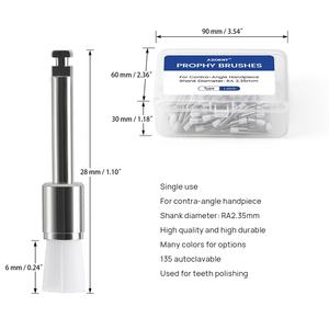 Produk Gigi Sekali Pakai 100pcs/kotak Sikat Poles Kepala Datar Bulu Keras Putih - Product Image 5