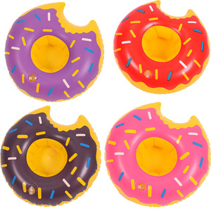 Flotador inflable para bebidas con forma de donut, soporte de PVC para bebidas, para uso en piscinas y exteriores, accesorio de natación unisex. - Product Image 5