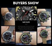 Montre chronographe à quartz pour homme, bracelet en cuir véritable, tachymètre étanche, boîtier en alliage, affichage multi-cadrans, date, montre de sport