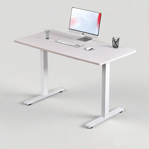 Cadre de bureau assis-debout ergonomique <span class=keywords><strong>à</strong></span> moteur unique, base de bureau réglable en hauteur <span class=keywords><strong>à</strong></span> 2 niveaux, pieds en acier robustes, pour le <span class=keywords><strong>travail</strong></span> créatif en agence - Product Image 1