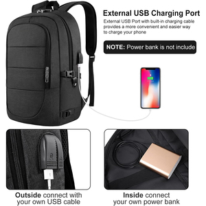 Anti-diefstal denim polyester laptoptas 15,6-17,3 inch zakelijke stijl USB-oplaadpoort slot waterbestendig reistas unisex - Product Image 6