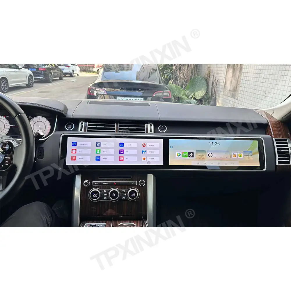 Nouveau centre de conception et copilote double écran Android Radio lecteur DVD de voiture Navigation GPS pour Range Rover Vogue L405 2013 +