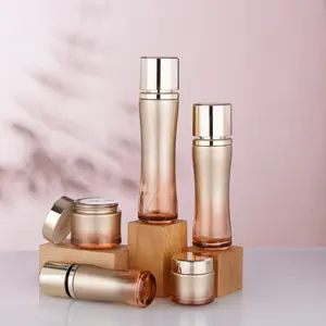 Round Glass Cosmetic Serum Press Dropper Bottle Clear Glass Essential Oil Serum Dropper Bottle With Transparent Lid