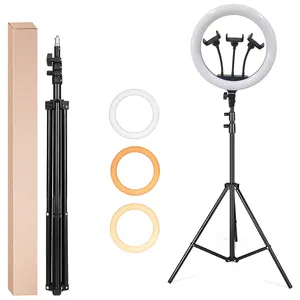 Anneau lumineux de maquillage de 14 pouces à intensité variable, lumière de remplissage de photographie vidéo avec trépied <span class=keywords><strong>pour</strong></span> vidéo de téléphone - Product Image 1