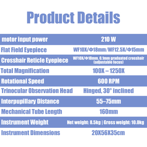 Nouveau <span class=keywords><strong>Microscope</strong></span> Inversé Triple 1250X en Gros – Équipement de Laboratoire d'Analyse d'Imagerie Haute Précision et Haute Définition - Product Image 6