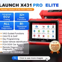 Outil de diagnostic complet du véhicule LAUNCH X431 PRO ELITE, scanner OBD OBD2, 32 fonctions de réinitialisation, lecteur de codes CAN FD DOIP, analyseur de moteur
