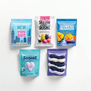 Petite pochette alimentaire debout zippée personnalisée de 3.5 oz Sacs en mylar anti-odeurs avec impression par gravure Emballage alimentaire pour animaux de compagnie à thermoscellage sur 3 côtés - Product Image 5