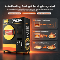 Distributeur automatique de pizzas chaudes entièrement automatique, commercial, en libre-service, avec écran tactile, options de paiement multiples et surveillance à distance