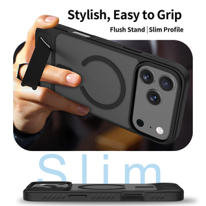 Coque de <span class=keywords><strong>téléphone</strong></span> portable magnétique haut de gamme à toucher doux <span class=keywords><strong>avec</strong></span> support intégré antichoc pour iPhone 17 18 Pro Max – Vente en gros de coques personnalisées - Product Image 6