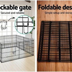 Valla plegable para mascotas al aire libre, bolígrafo de ejercicio para perros, corralito de hierro de Metal para perros, para entrenamiento de cachorros, puerta de patio, Bar, jaula para perros en casa, seguridad en el jardín - Product Image 4