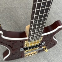R-Brand Carved 4003 Electric Bass Guitar in Brown Maple Side Material with Gold Pickups Fast Shipping