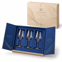Étui sur mesure en carton rigide gaufré à deux ailettes pour verres à vin et gobelets de dégustation