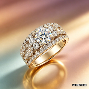 Custom S925/10K/14K/18K Solid Gold 1.00 Karat VVS-VS Quality Round Lab Grown Brilliant Cut Diamond Wedding <b>Ring</b> - Product Image 2