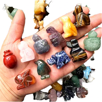 Vente en gros de sculptures d'animaux en pierres précieuses polies de 1 pouce, pierres de guérison en améthyste et quartz rose, tortue en cristal, décoration d'intérieur, cadeau