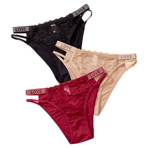 Culottes en <span class=keywords><strong>dentelle</strong></span> transparentes noires sexy pour femmes, avec strass, style <span class=keywords><strong>tanga</strong></span>, sous-vêtements brillants et tendance pour jeunes filles, bikini élégant. - Product Image 3