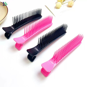 Pince à cheveux en plastique personnalisable avec logo, populaire <span class=keywords><strong>pour</strong></span> <span class=keywords><strong>salon</strong></span>, <span class=keywords><strong>pour</strong></span> <span class=keywords><strong>tissage</strong></span> et mèches, <span class=keywords><strong>pour</strong></span> femmes - Product Image 1